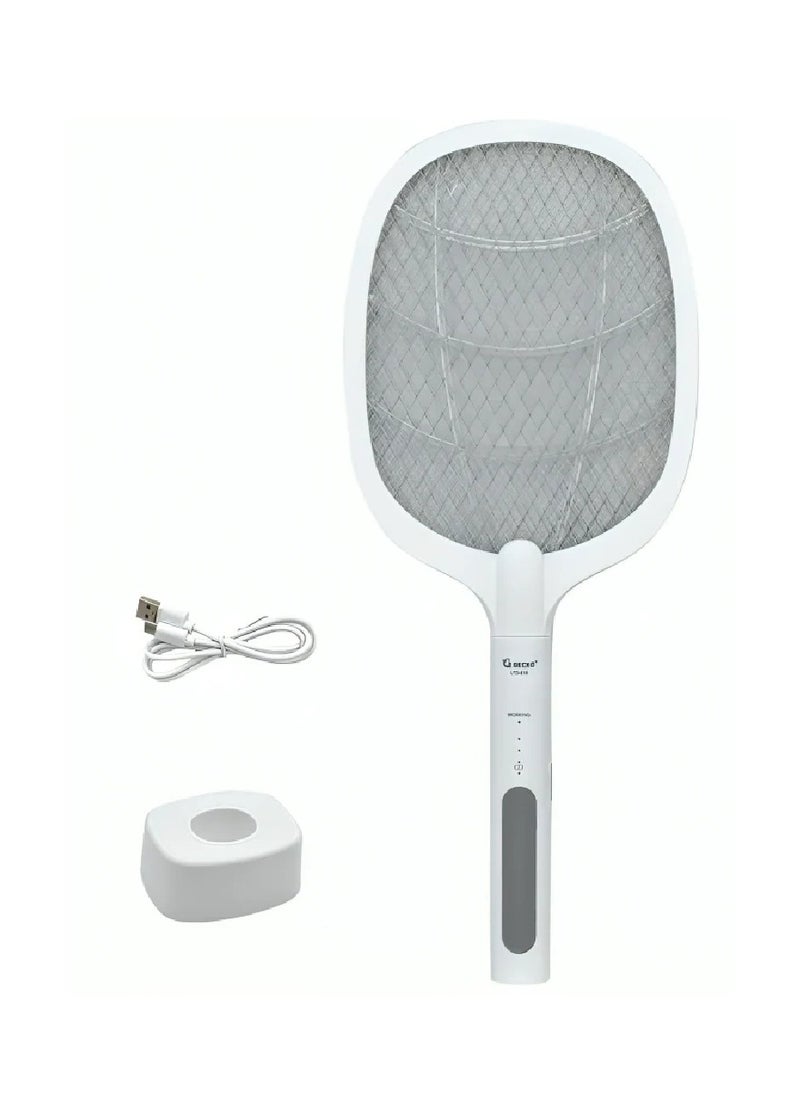 GECKO - 2 In 1 Electric Fly Swatter Mosquito Killer Bat Mosquitoes Lamp Racket Pest Killer USB Rechargeable Bug Zapper With Grid 3-Layer Mesh Insect Killer Electric Fly Trap For Home And Outdoor Pest Control - Image 1