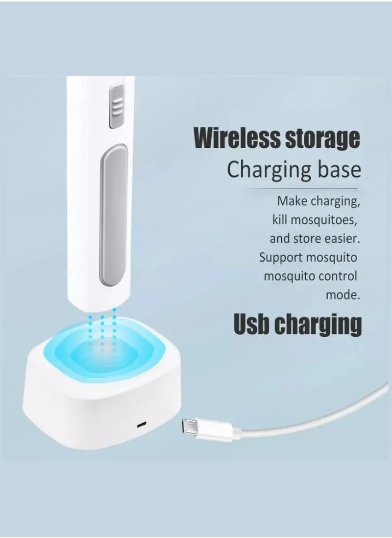 GECKO - 2 In 1 Electric Fly Swatter Mosquito Killer Bat Mosquitoes Lamp Racket Pest Killer USB Rechargeable Bug Zapper With Grid 3-Layer Mesh Insect Killer Electric Fly Trap For Home And Outdoor Pest Control - Image 1