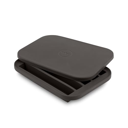 WP W&P Peak Silicone Water Bottle Ice Tray w/ Protective Lid | Charcoal| Easy to Remove Ice | Food Grade Premium Silicone | Dishwasher Safe, BPA Free - Image 1