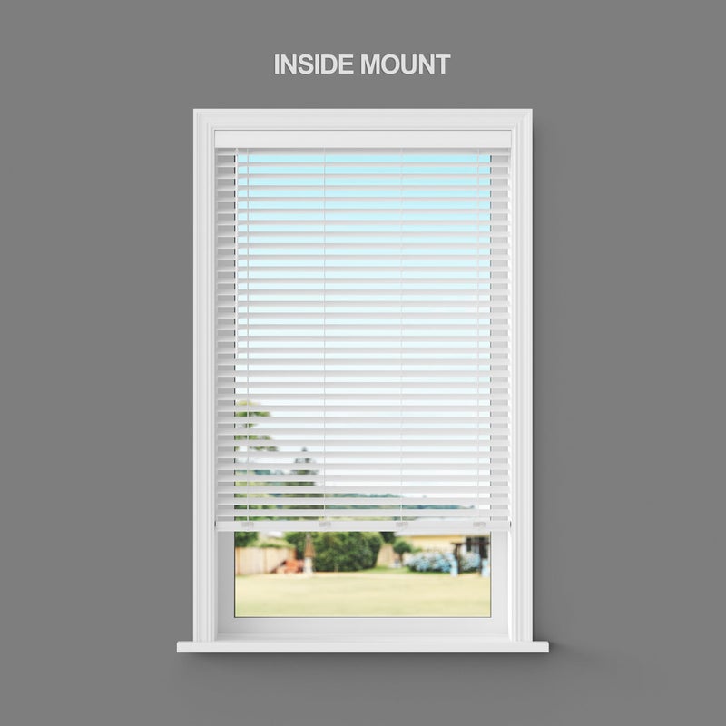 Lumino - 2" Cordless Flat Slat Faux Wood Window Blinds for Home - 34" W x 64" L - White, Faux Wood Blinds for Indoor Windows, Venetian Room Darkening Blinds - Image 4