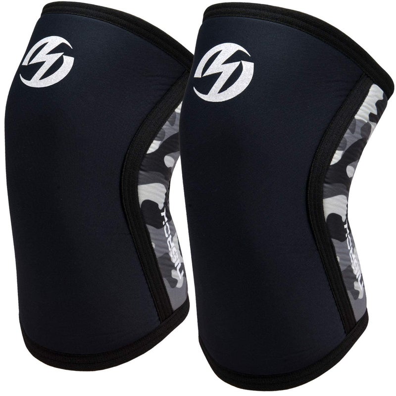 Nisrok Knee Sleeves (1 Pair), 7mm Neoprene Compression Knee Braces, Great Support for Cross Training, Weightlifting, Powerlifting, Squats, Basketball and More - Image 1