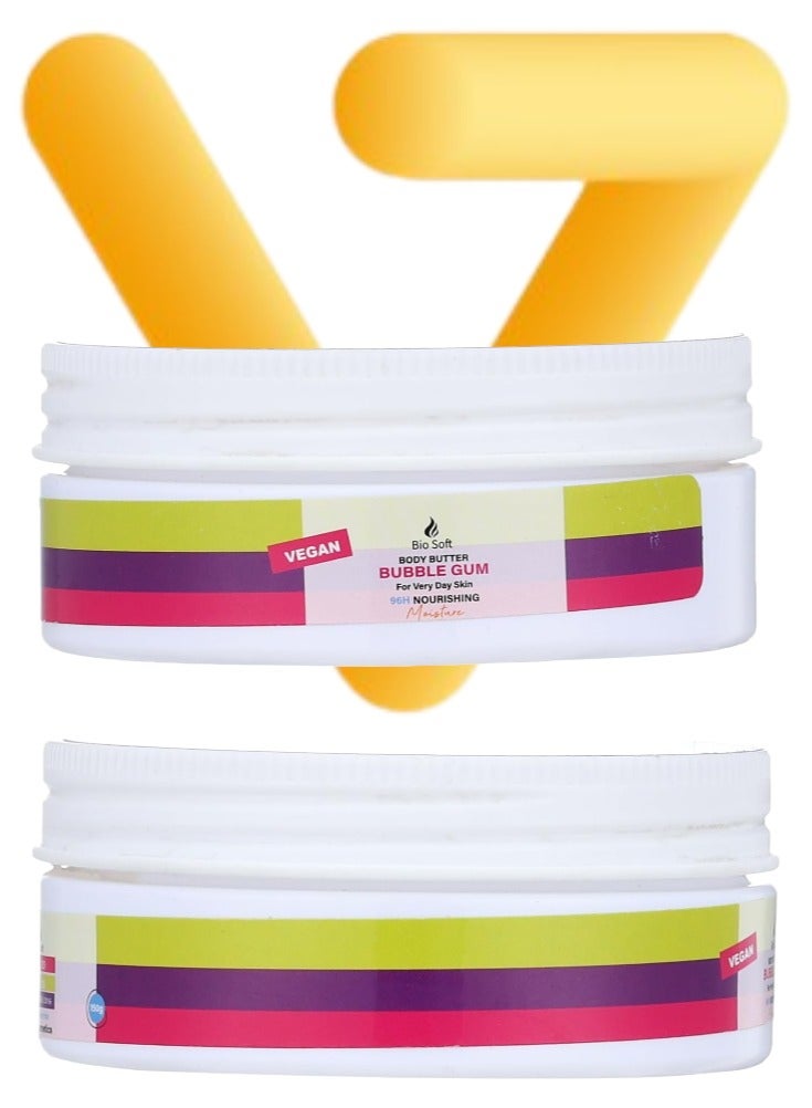 Bio Soft Body Butter Bubble Gum - 150 G Body Butter for Dry Skin Deep Moisturizing – Bubble Gum Scent Body Cream – Fast Absorbing Nourishing Body Lotion for Soft Skin – Elbows, Knees & Heels Care - Image 4