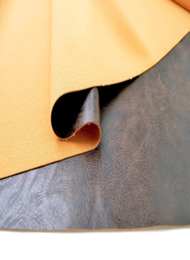 Bobeey 1 Yards 54" x 36" Dark Brown Faux Leather Fabric Distressed Crazy Horse Soft Fake Leather Fabric by The Yard Dark Brown Upholstery Vinyl for Sofa Bags Chairs Car Seats DIY Crafts - Image 5