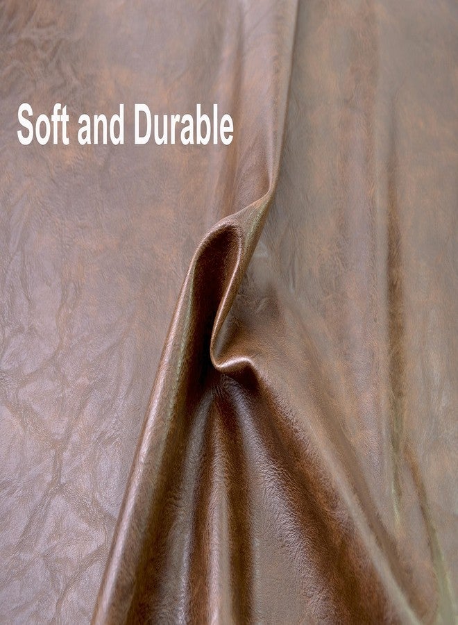 Bobeey 1 Yards 54" x 36" Dark Brown Faux Leather Fabric Distressed Crazy Horse Soft Fake Leather Fabric by The Yard Dark Brown Upholstery Vinyl for Sofa Bags Chairs Car Seats DIY Crafts - Image 3