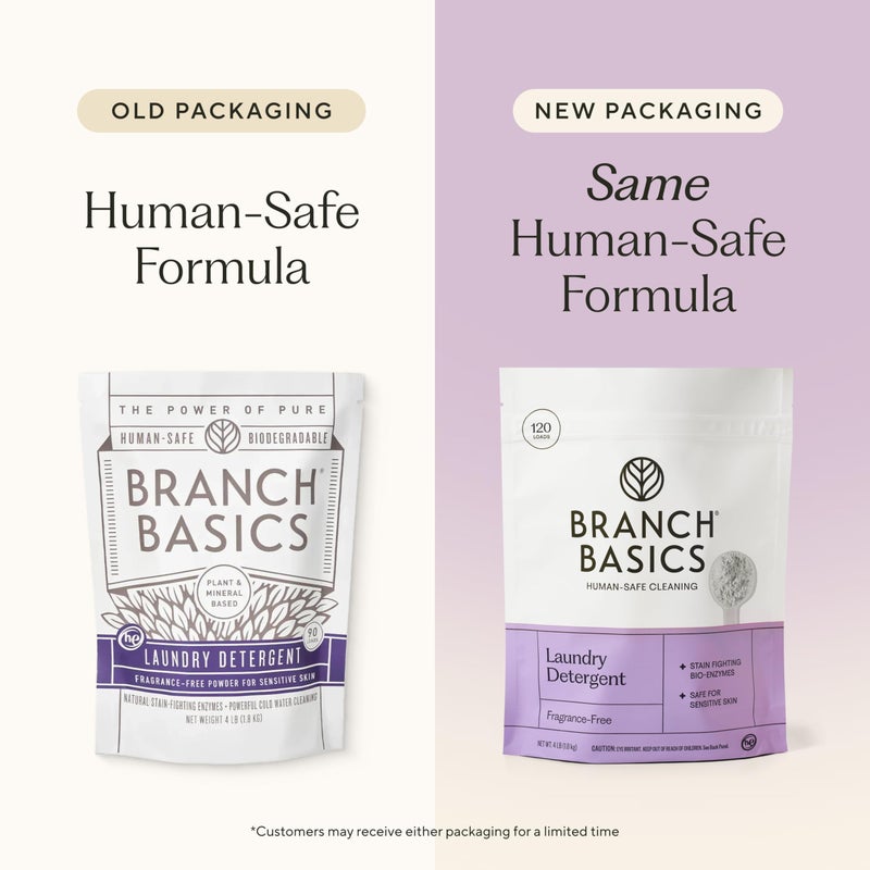 Branch Basics Laundry Detergent â€“ 2 Pack, 4lbs per | Plant & Mineral-Based Formula | Lifts Stains & Removes Odor | Plastic-Free, Fragrance-Free & Safe for Sensitive Skin - Image 2