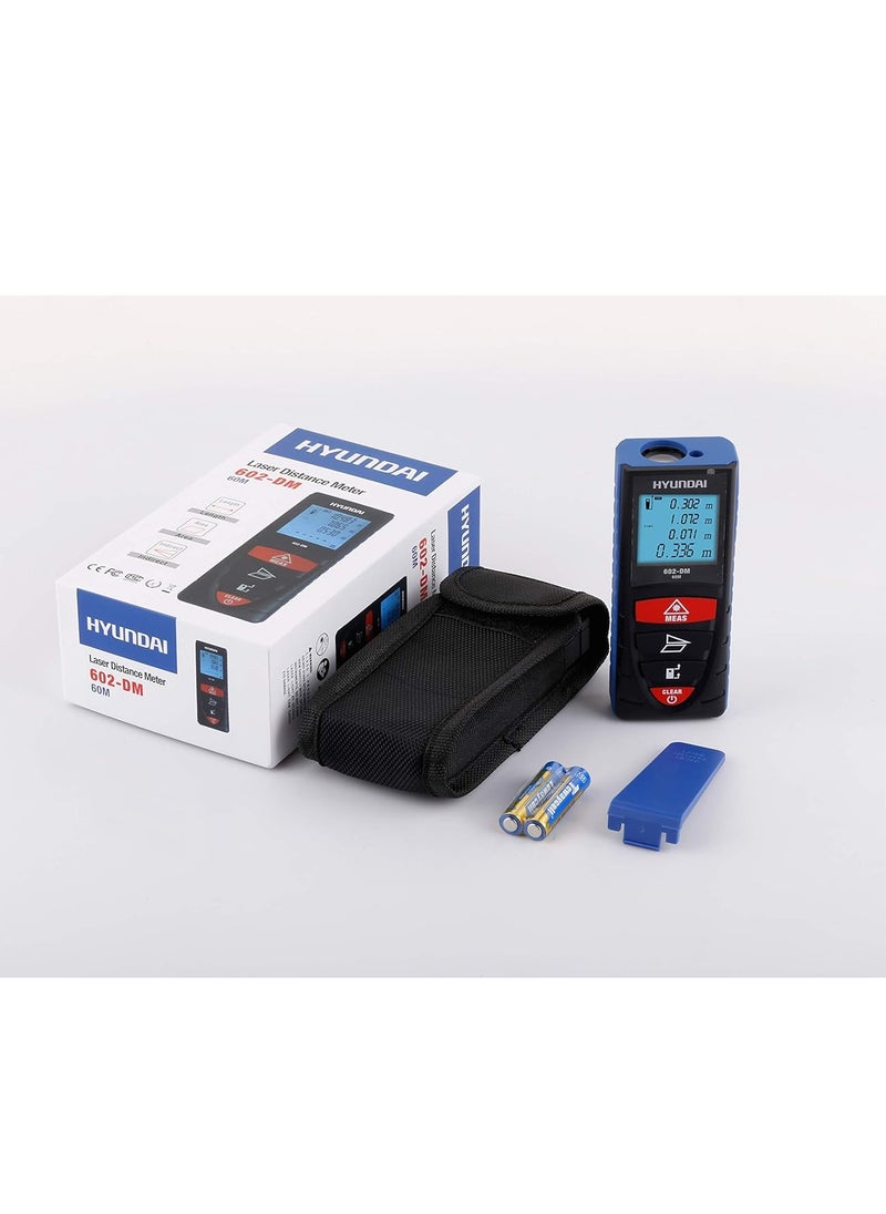HY 602 Laser Distance Meter - 60m Measurement Range, Length, Area & Indirect Calculation, Continuous Measurement, Reliable Laser Technology, Battery-Saving Auto Power-Off