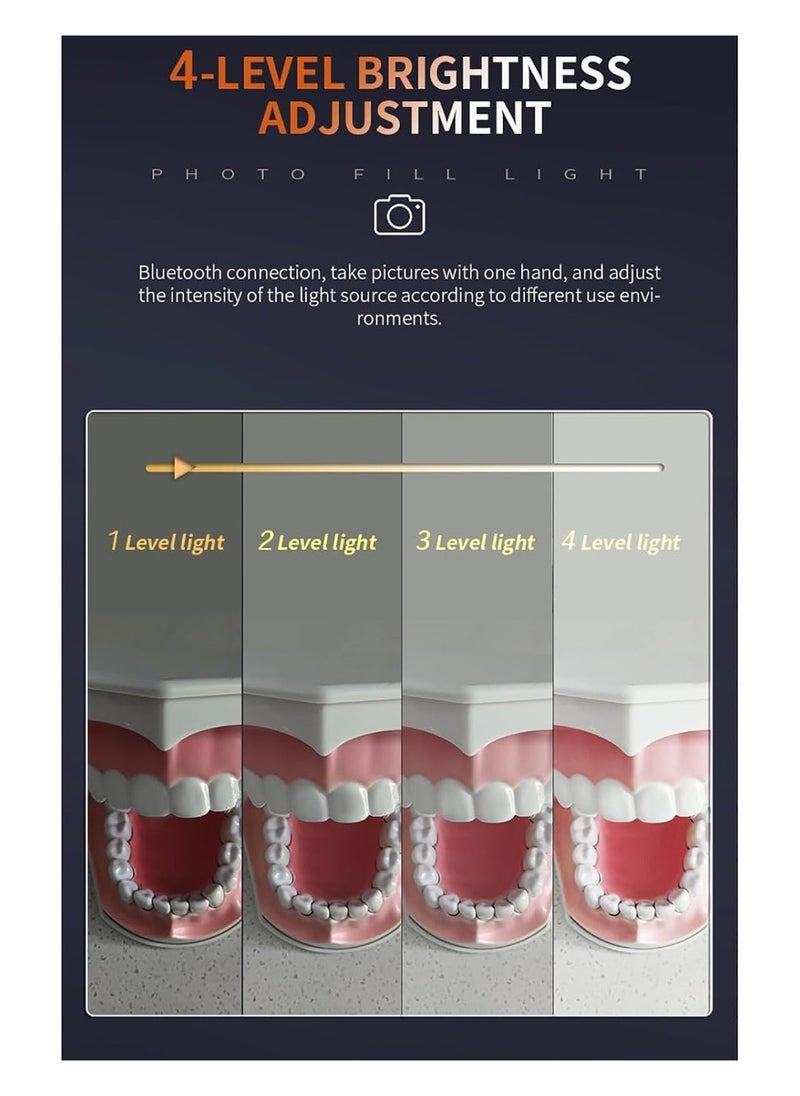 LED Oral Photography Light, Smart Bluetooth Mobile Phone Fill Light, 360° LED Light, 4 Brightness Modes, Providing Clearer Before & After Contrast Photos, Dental Oral Filling Flashlight Equipment  - Image 5