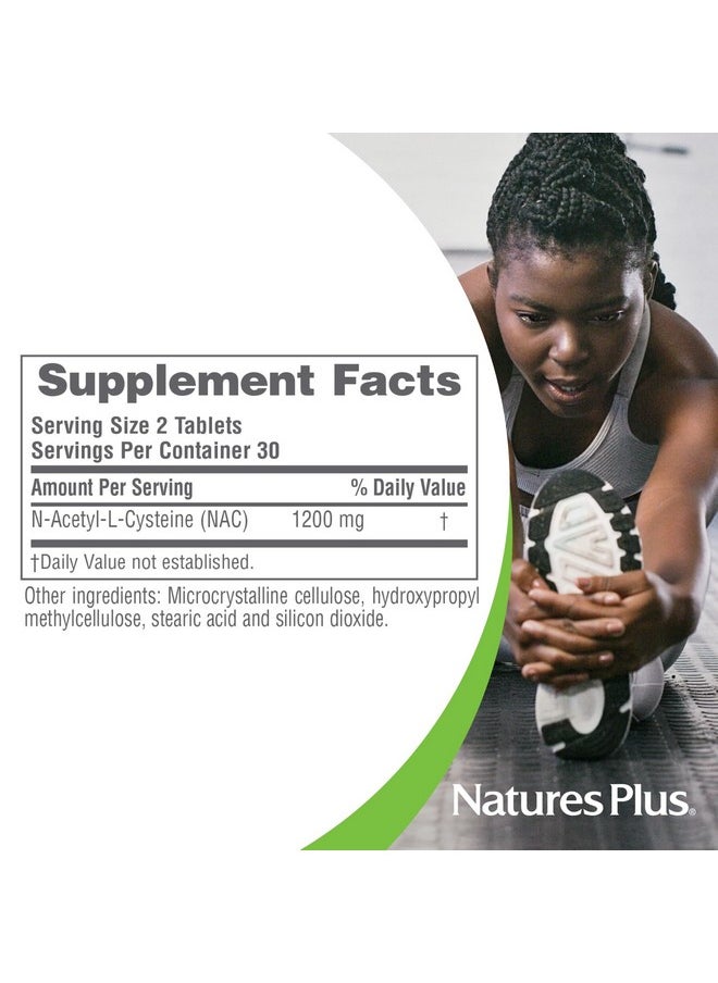 ناتشرز بلاس Natures Plus PRO NAC 1200 mg - 60 قرصًا - ضروري لتجديد الجلوتاثيون - غير معدّل وراثيًا، نباتي وخالي من الجلوتين - 30 وجبة  - Image 4