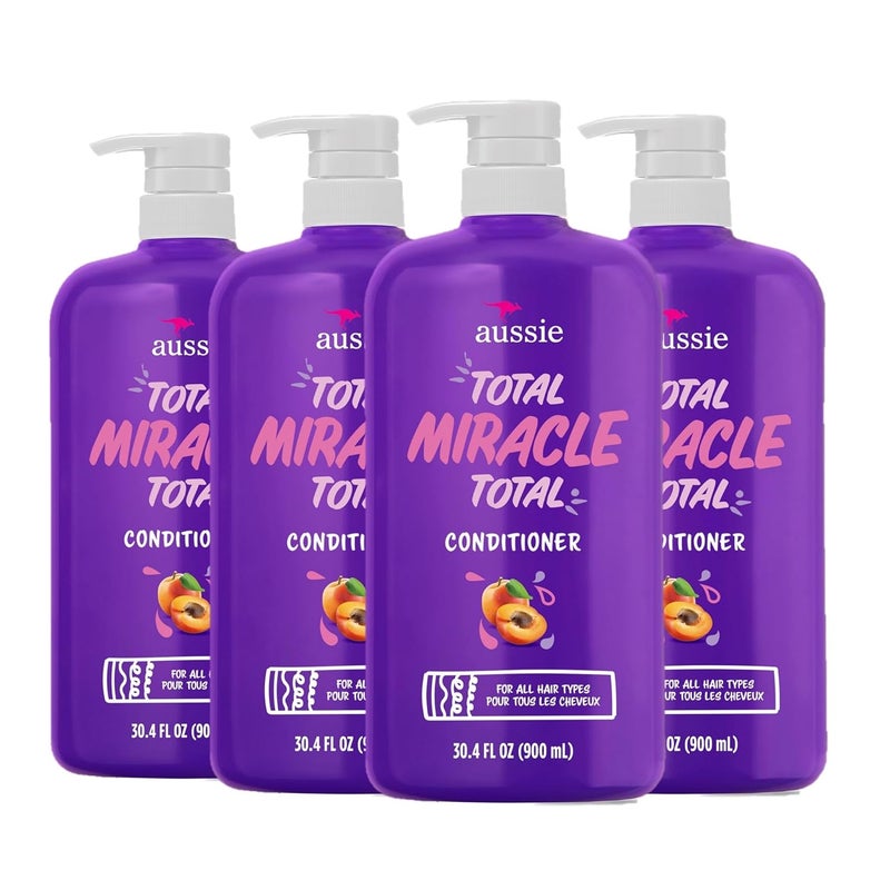 Aussie Total Miracle 7 Benefits Hair Conditioner for Damaged Hair for All Hair Types ParabenFree 304 fl oz 4pack
