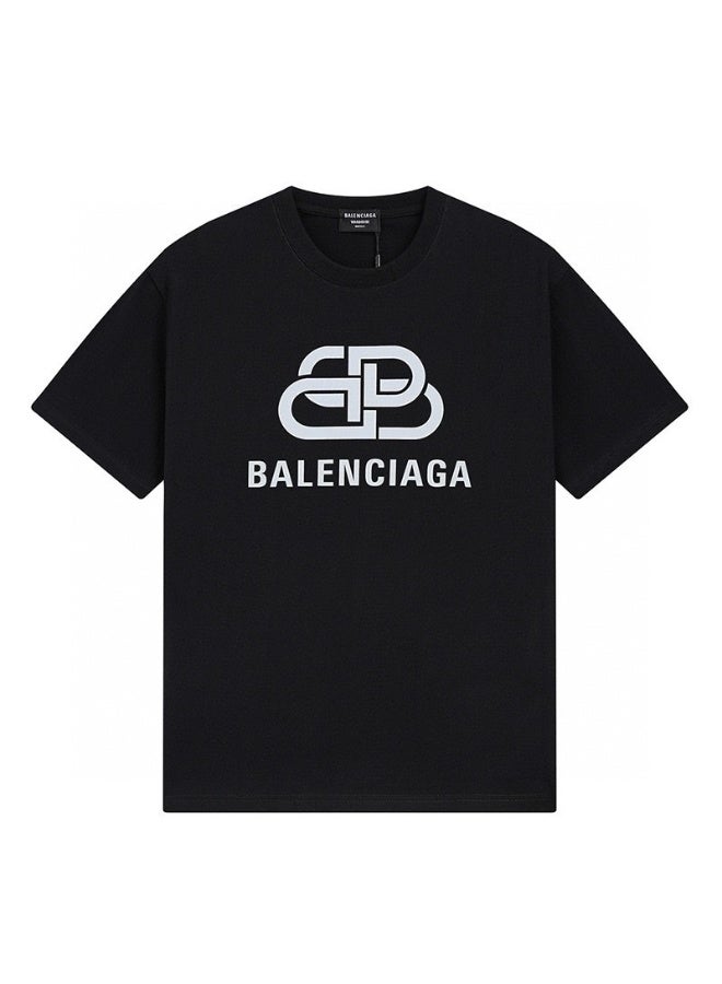 Balenciaga Men's sports casual style pure cotton crew neck T-shirt,size:L - Image 2