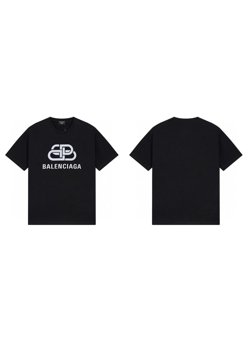 Balenciaga Men's sports casual style pure cotton crew neck T-shirt,size:L - Image 3