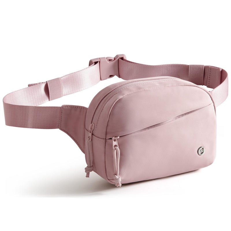 Smasrob Fanny Pack for Women, Crossbody Sling Bag Waist Bag with Multiple Pockets and Adjustable Strap, Pink - Image 1