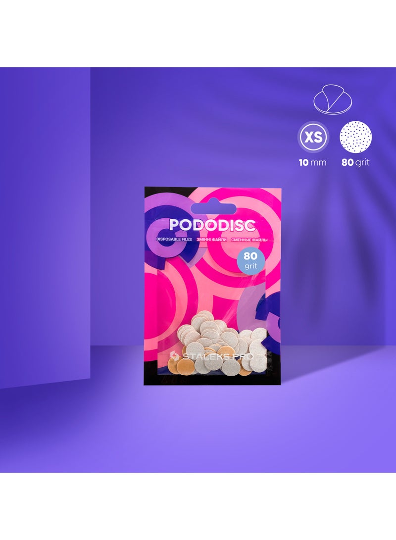 STALEKS ملفات بيضاء قابلة للاستخدام مرة واحدة لقرص الباديكير - PODODISC XS EXPERT | 80 حبيبة (50 قطعة) - Image 1