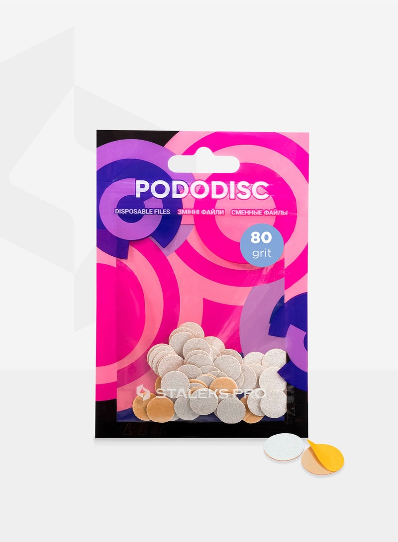STALEKS ملفات بيضاء قابلة للاستخدام مرة واحدة لقرص الباديكير - PODODISC XS EXPERT | 80 حبيبة (50 قطعة) - Image 3