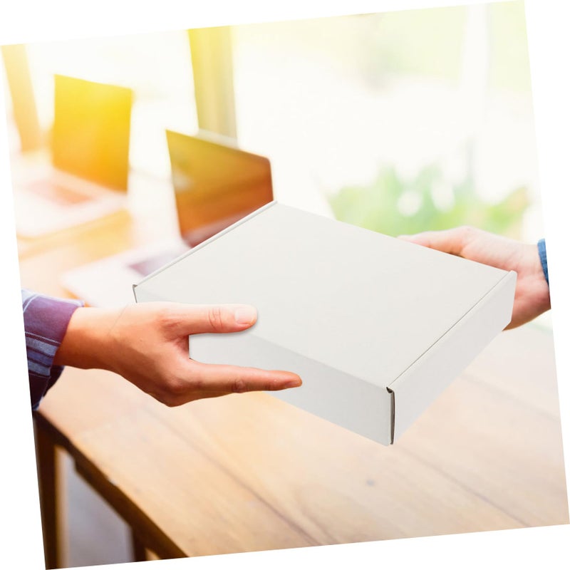 White Corrugated Cardboard Boxes 15X10X4CM Eco Friendly Packing Storage Shipping - Image 4