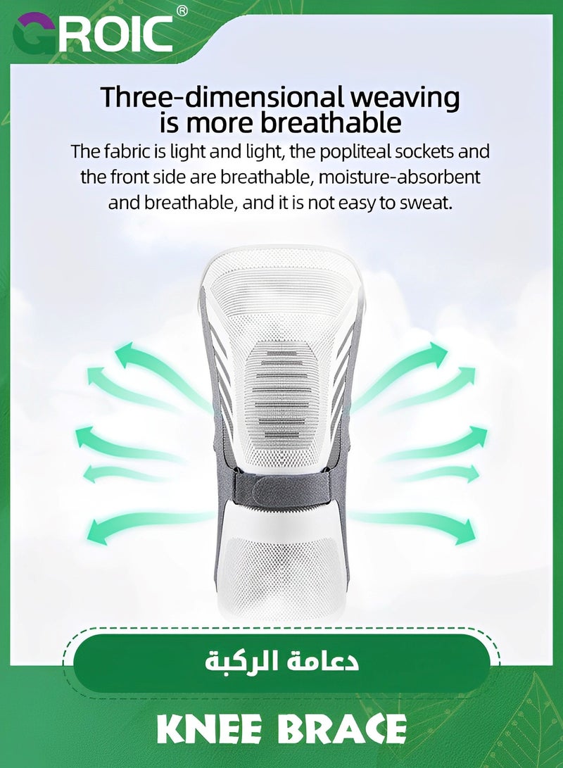 GROIC Compression Knee Brace,Knee Brace for Running Knee Pain, Knee Support Sleeve, Workout Sports Braces for Meniscus Tear ACL & Arthritis Pain Relief,Knee Support for Working, Running, Weightlifting - Image 4