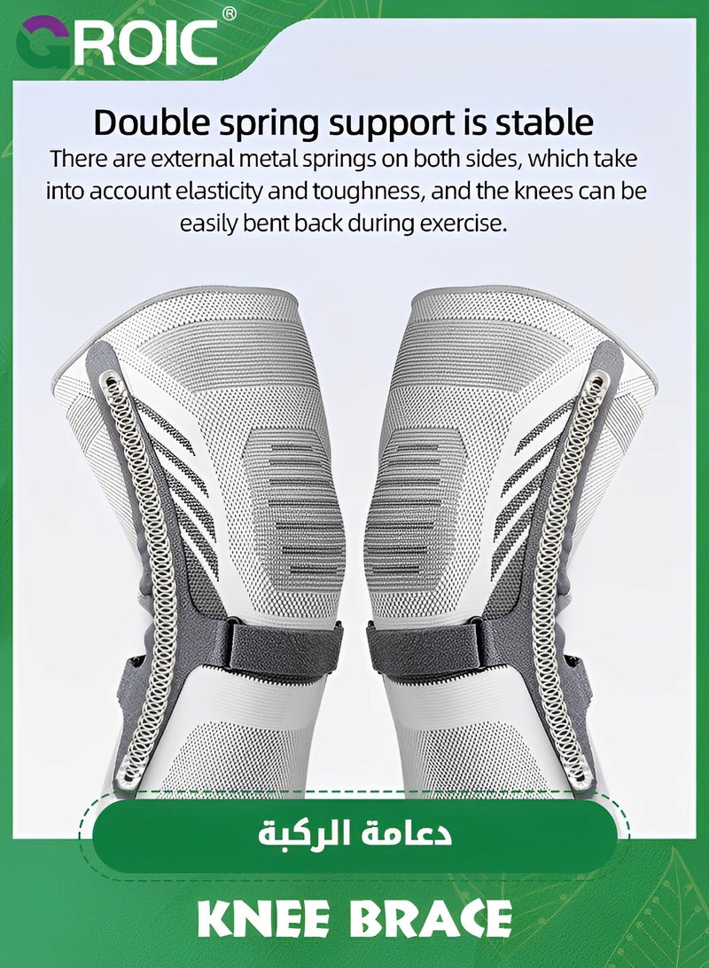 GROIC Compression Knee Brace,Knee Brace for Running Knee Pain, Knee Support Sleeve, Workout Sports Braces for Meniscus Tear ACL & Arthritis Pain Relief,Knee Support for Working, Running, Weightlifting - Image 2