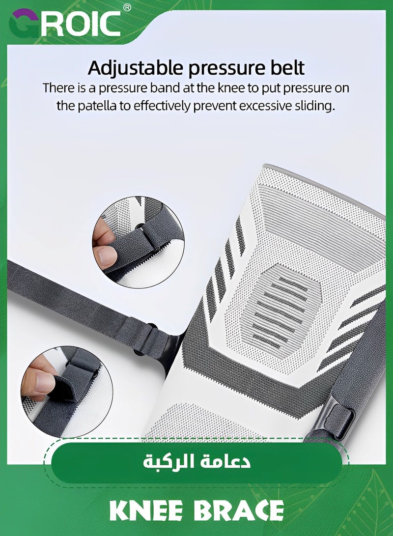 GROIC Compression Knee Brace,Knee Brace for Running Knee Pain, Knee Support Sleeve, Workout Sports Braces for Meniscus Tear ACL & Arthritis Pain Relief,Knee Support for Working, Running, Weightlifting - Image 3