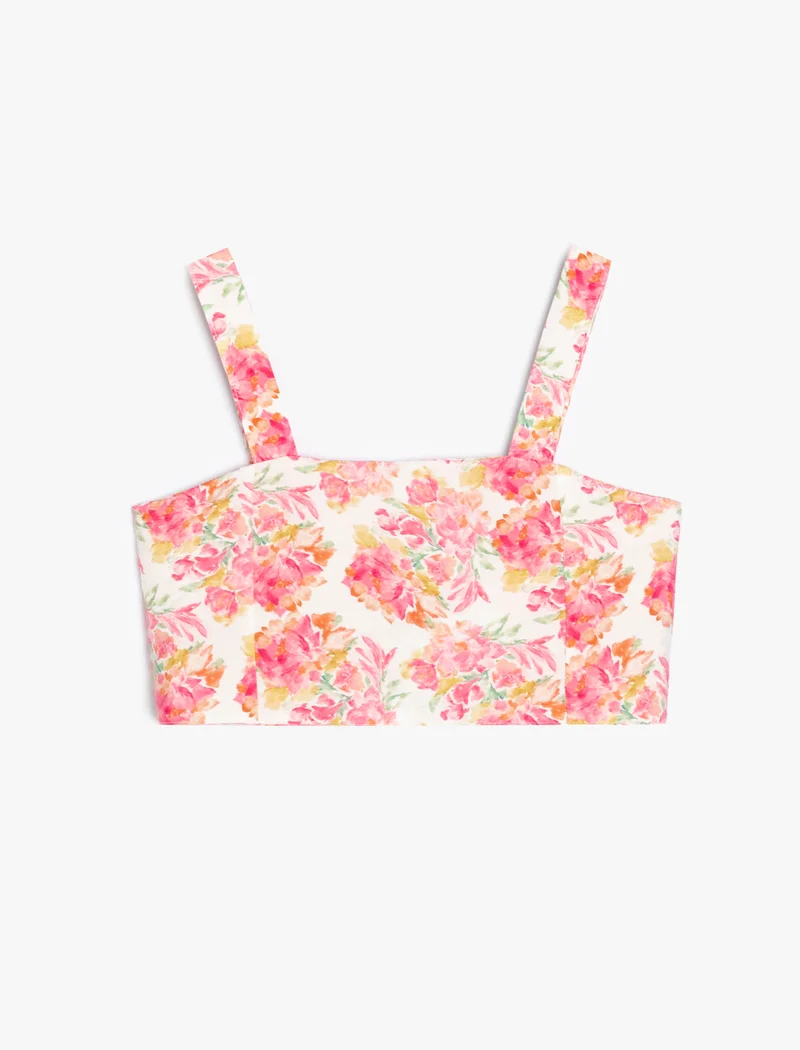KOTON Koton | Floral Print Strappy Crop Top