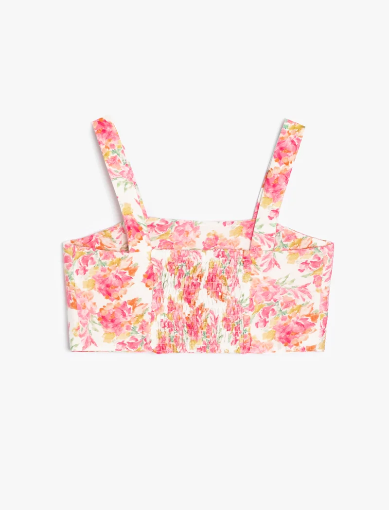 KOTON Koton | Floral Print Strappy Crop Top