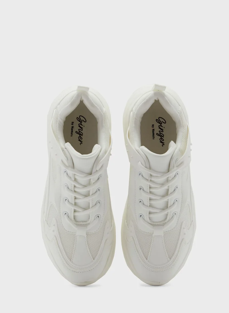 Ginger Tonal Chunky Pearl Detail Sneaker