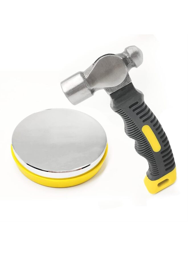 2pcs,Steel Bench Block and Metal Stamping Hammer Kit, No-Rebound Metal Bench Block, Jewelry Stamping Hammer, Jewelry Metal Stamping Tools for Jewelry Making & Metal Stamping - Image 1