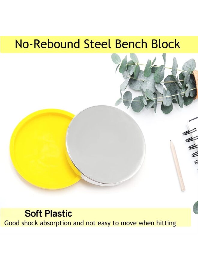 2pcs,Steel Bench Block and Metal Stamping Hammer Kit, No-Rebound Metal Bench Block, Jewelry Stamping Hammer, Jewelry Metal Stamping Tools for Jewelry Making & Metal Stamping - Image 4