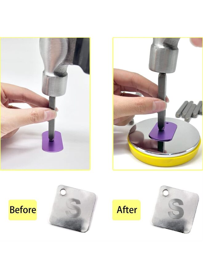 2pcs,Steel Bench Block and Metal Stamping Hammer Kit, No-Rebound Metal Bench Block, Jewelry Stamping Hammer, Jewelry Metal Stamping Tools for Jewelry Making & Metal Stamping - Image 2