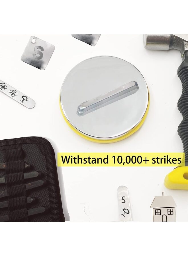 2pcs,Steel Bench Block and Metal Stamping Hammer Kit, No-Rebound Metal Bench Block, Jewelry Stamping Hammer, Jewelry Metal Stamping Tools for Jewelry Making & Metal Stamping - Image 3