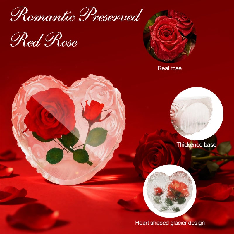CLTTCLLCT Preserved Roses with Heart Necklace & Candle, Valentines Day Gifts for Her Eternal Flowers Rose Birthday Gifts for Women Girlfriend Wife Mom, To My Love Unique Gift On Mothers Day Anniversary - Image 4