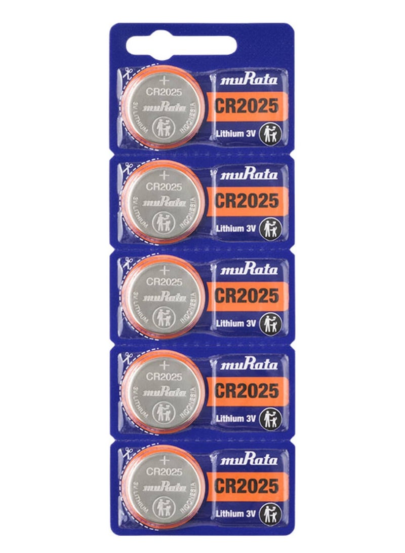 موراتا 5-Pieces Murata CR2025 Lithium 3V (muRata) Indonesia Batteries - Image 1
