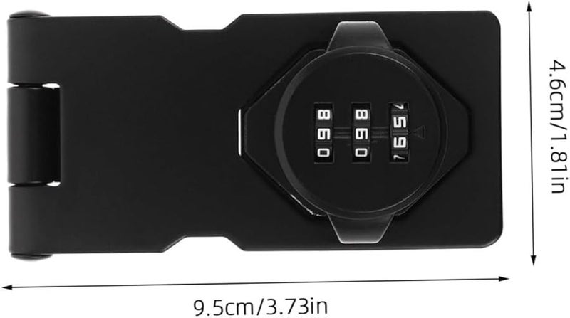 Black Keyless Combination Locks 2 Pack for Cabinets Doors Secure Password Code Hasp Latch - Image 3
