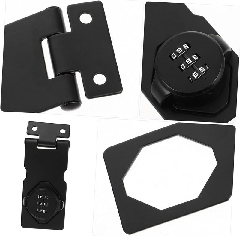 Black Keyless Combination Locks 2 Pack for Cabinets Doors Secure Password Code Hasp Latch - Image 4