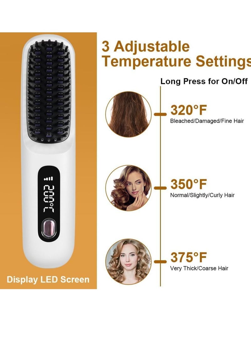 Denx Wireless Hair Straightening Brush, 4000mAh, 35W, Temperature Control, Digital Display - Image 2