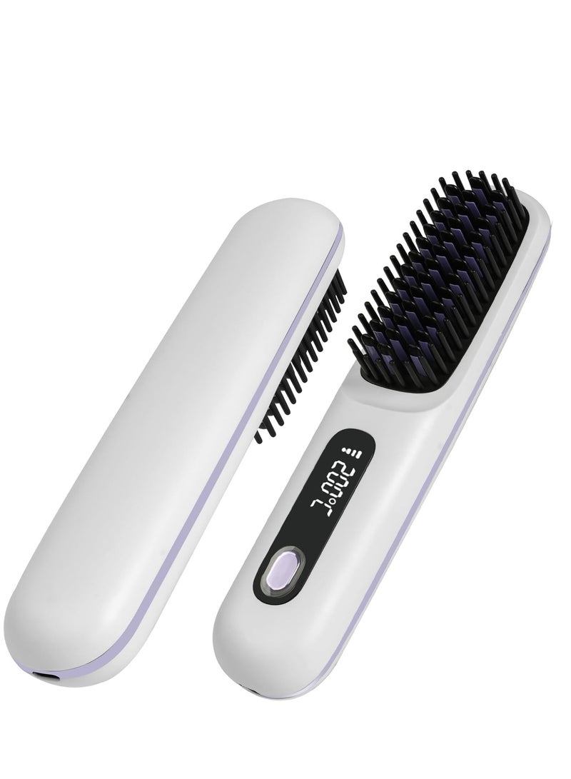 Denx Wireless Hair Straightening Brush, 4000mAh, 35W, Temperature Control, Digital Display - Image 1