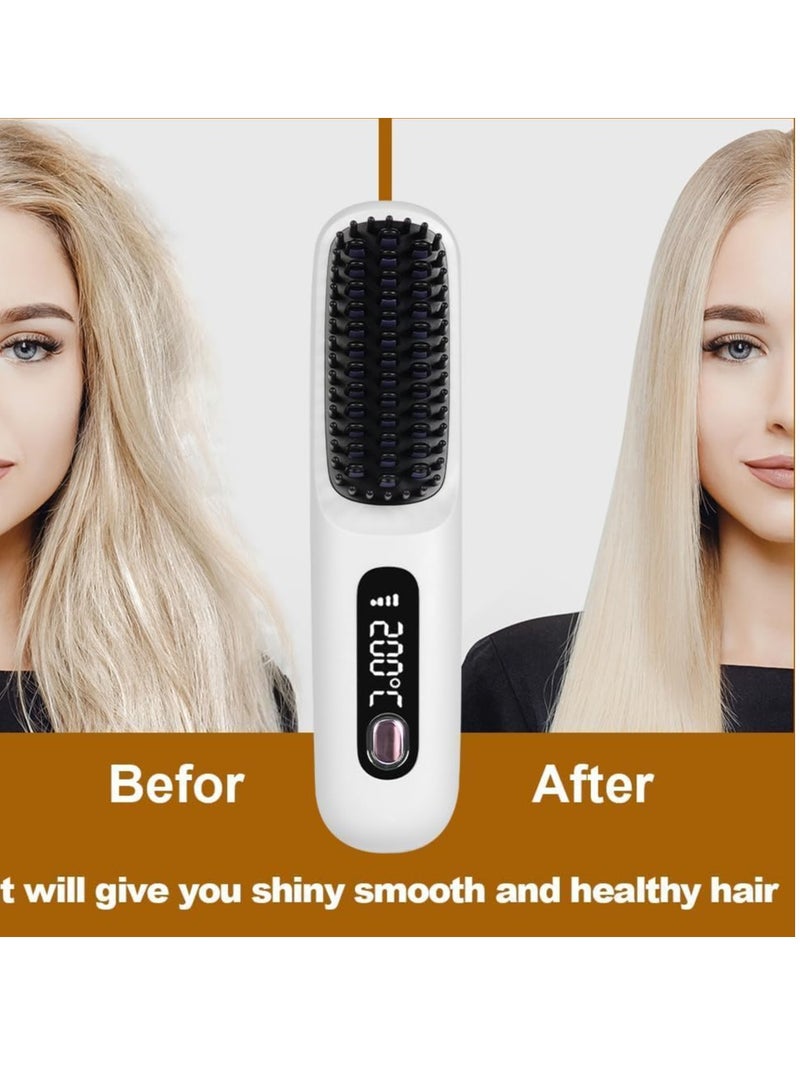 Denx Wireless Hair Straightening Brush, 4000mAh, 35W, Temperature Control, Digital Display - Image 4