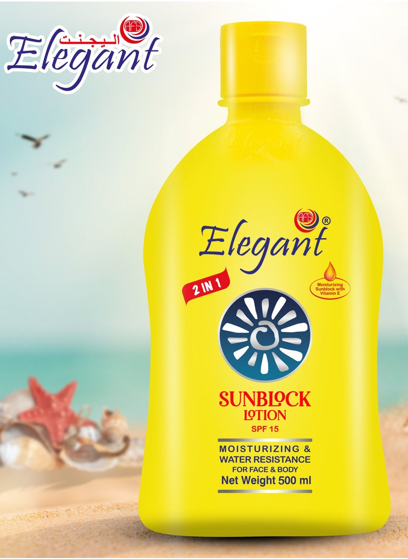 Elegant - Elegant Blue Sunblock Lotion SPF 15 500ML - Image 1