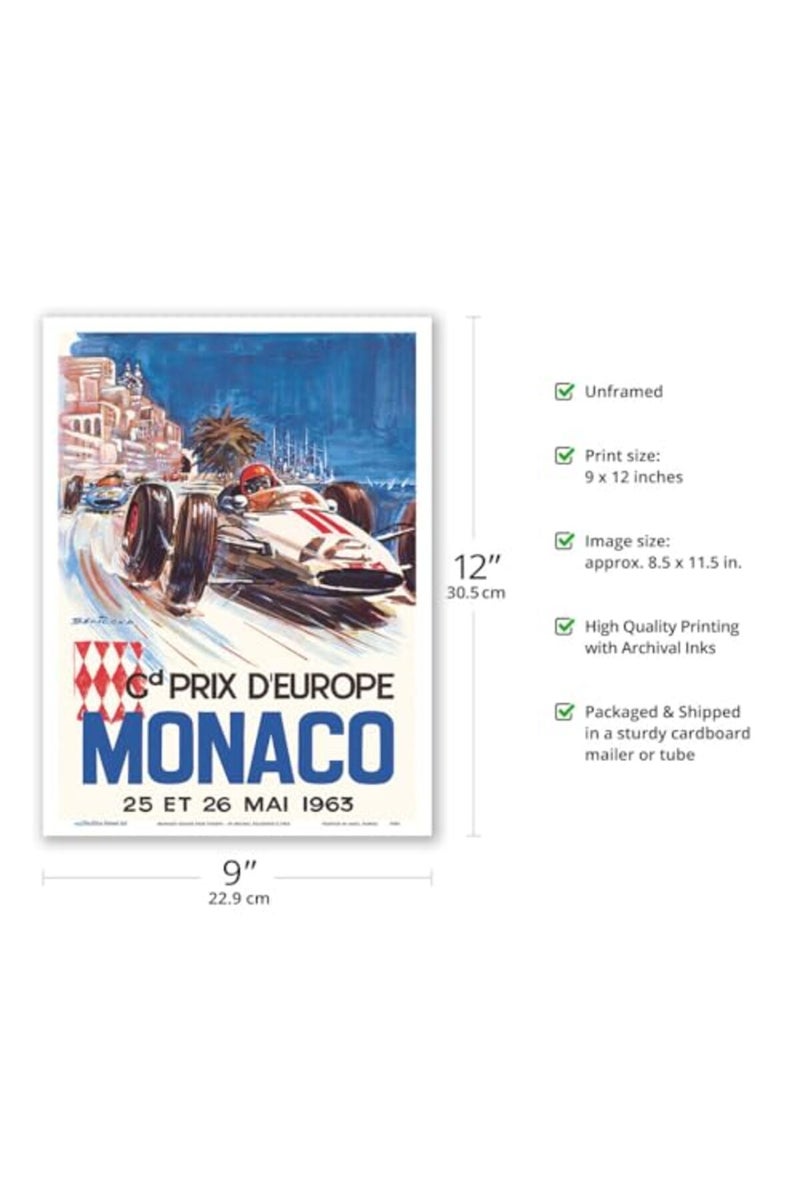 Pacifica Island Art Monaco Grand Prix Europe Vintage Racing Poster - Image 2