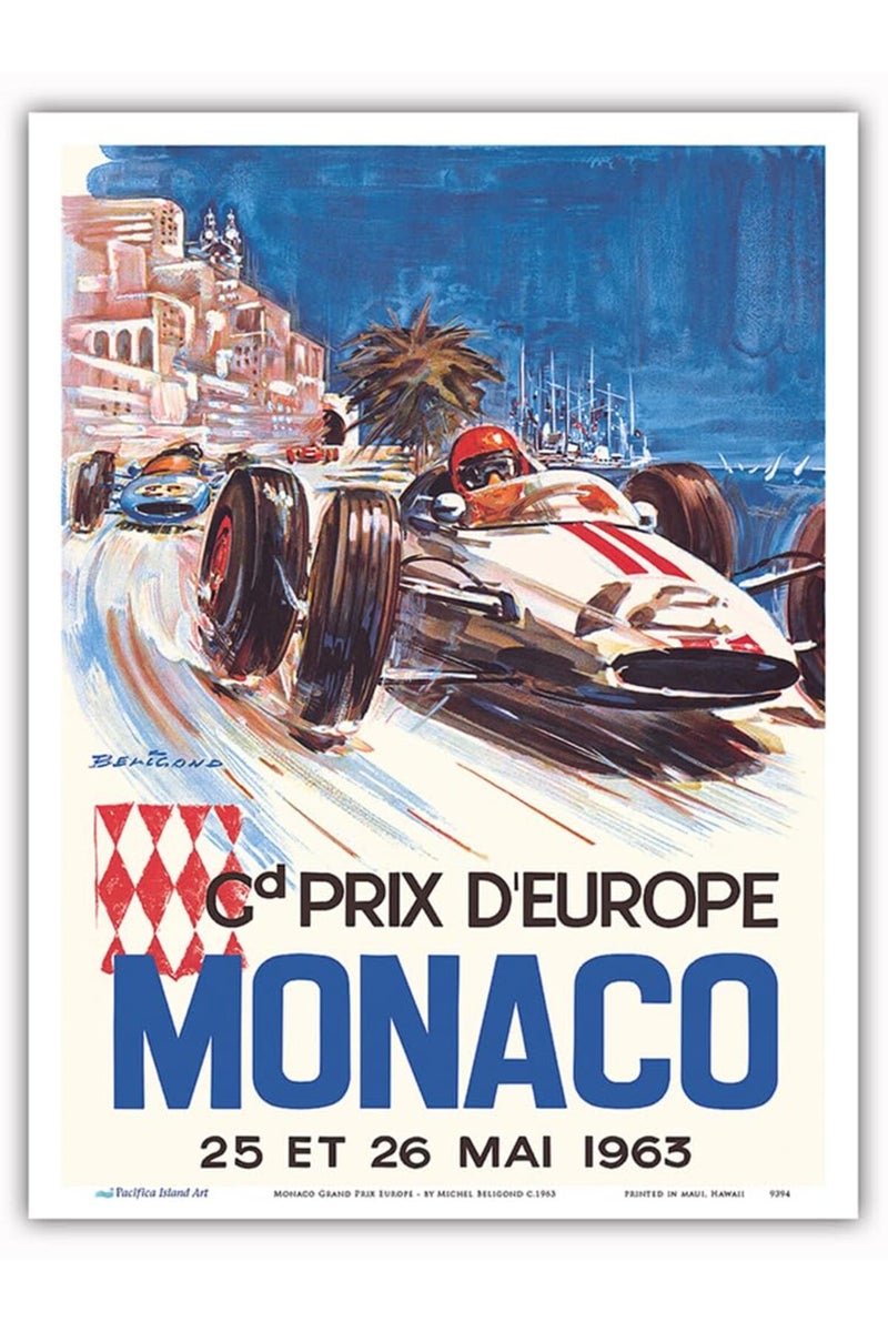 Pacifica Island Art Monaco Grand Prix Europe Vintage Racing Poster - Image 1