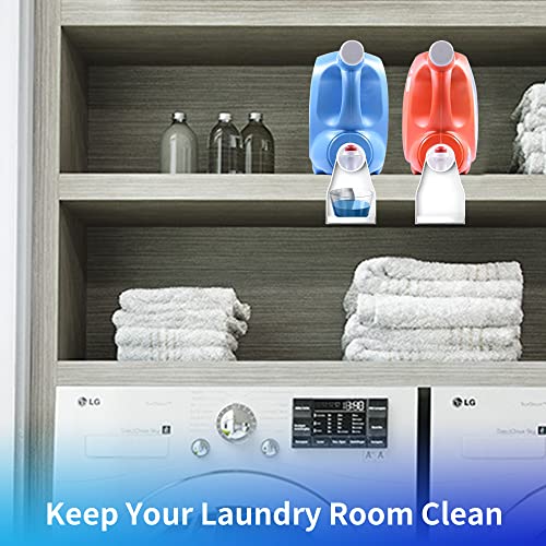 sootozy (2 Pack) Laundry Detergent Cup Holder Drip Catcher Organizer Clip Tight on Laundry Bottle Spouts, No More Leaks or Mess with Detergent and Fabric Softener in Laundry Room - Image 5