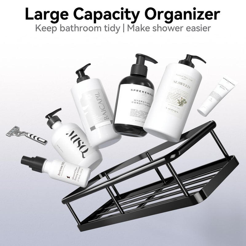 YASONIC Shower Caddy, 100% Rustproof Shower Shelves for Inside Shower, No Drilling Bathroom Organizers and Storage, 6 Pack Large Capacity Bathroom Shelves for Kitchen & Home Decor - Image 5