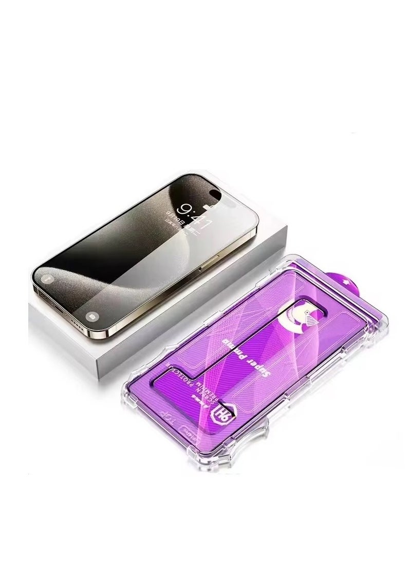 Best Chess Screen Protector for iPhone 15 Plus/16 Plus Solid Plastic Privacy Easy install with anti-peep view protection Dual protection against scratches and prying eyes. Made of clear solid PMMA, it includes an alignment tool for bubble-free, dust-free installation. Designed to maintain your privacy without sacrificing usability.  - Image 5
