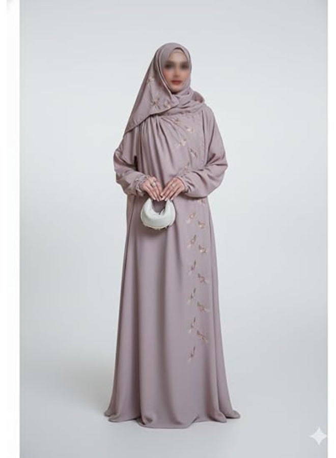 Light Mauve Women’s Prayer Dress – Soft Fabric, Easy Wear, Free Size - Image 3