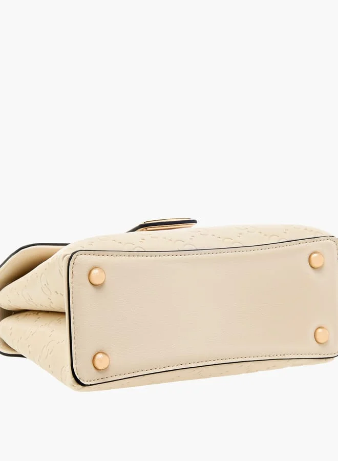 سيليست Monogram Embossed Crossbody Bag with Flap Closure