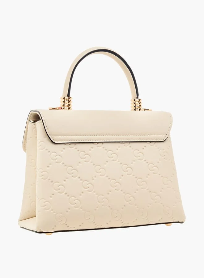 سيليست Monogram Embossed Crossbody Bag with Flap Closure