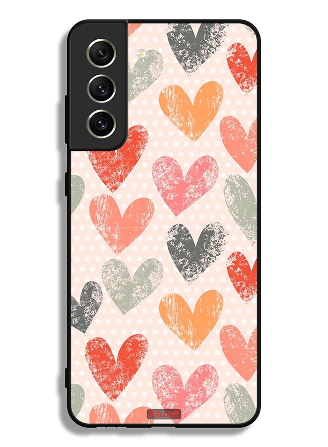 Tolwak Samsung Galaxy S21 FE 5G Protective Case Cover Hearts Art - Image 3