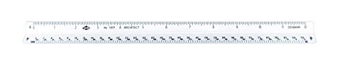 ALVIN Architect Triangular Scale Ruler 12" Model 110P White with Black Graduations, Architecture and Drafting Tool for Students, Hobbyists and Professionals - 12 inches - Image 3