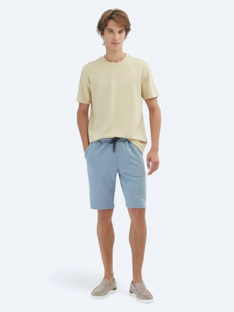 Kip Light Yellow Plain Crew Neck T-Shirt