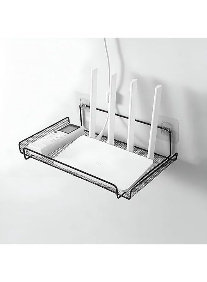 Router Shelf - Wall mounted wireless router holder with double-sided adhesive, no drilling,  ideal for kitchen or bathroom - Image 1
