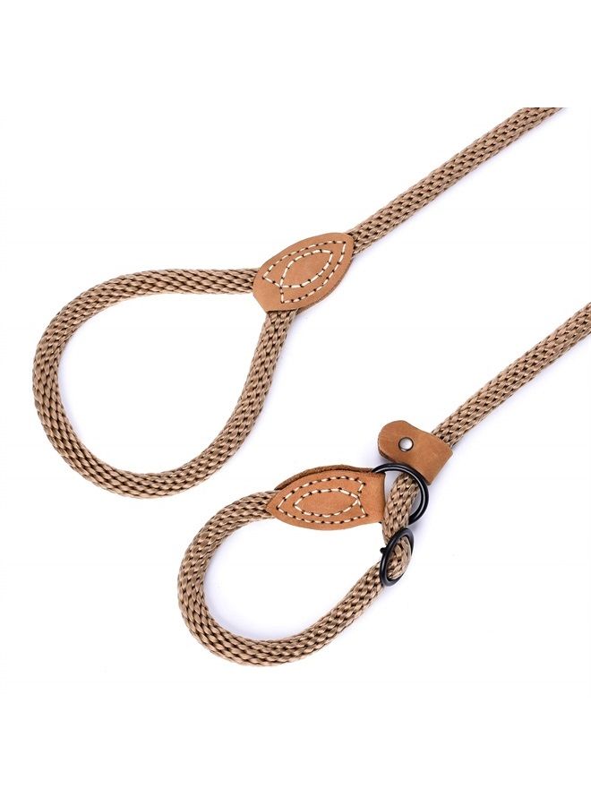 طوق كلب مرن قوي | حبل كلب ناعم مريح من بولي قطن عالي الجودة | يدعم سحب الكلاب الكبيرة والمتوسطة والصغيرة 4 أو 5 أقدام (بني داكن 5 أقدام (عبوة من 1))